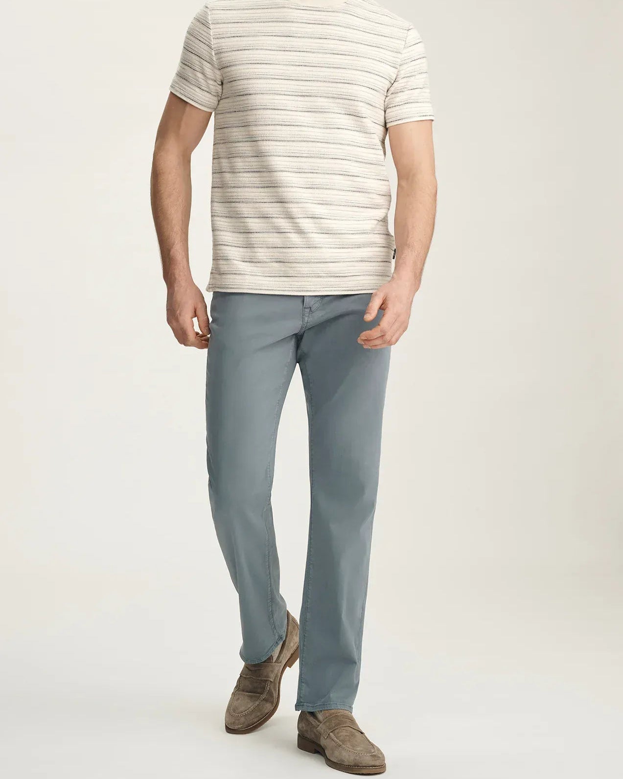 34 Heritage 5-Pockets Charisma Relaxed Straight Pants In Flint Stone Twill