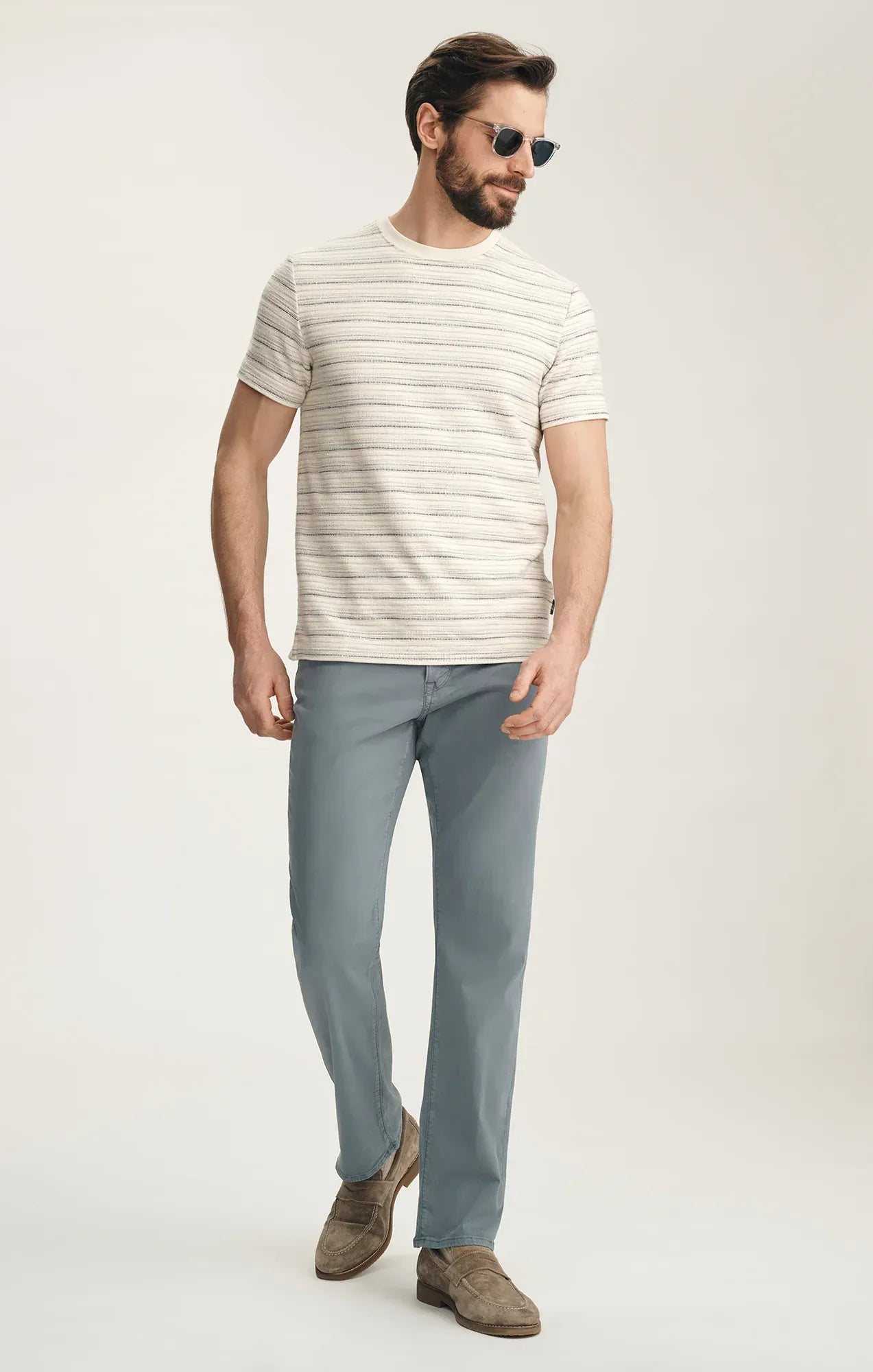 34 Heritage 5-Pockets Charisma Relaxed Straight Pants In Flint Stone Twill