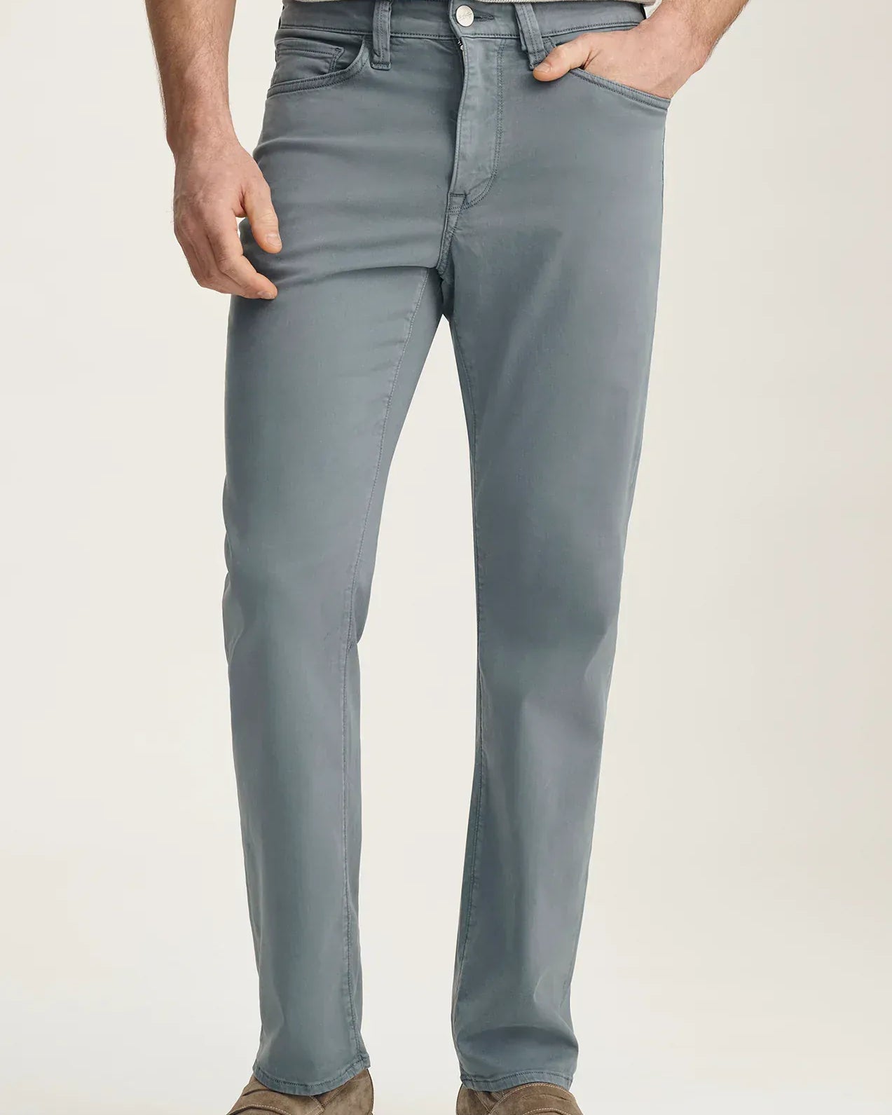 34 Heritage 5-Pockets Charisma Relaxed Straight Pants In Flint Stone Twill