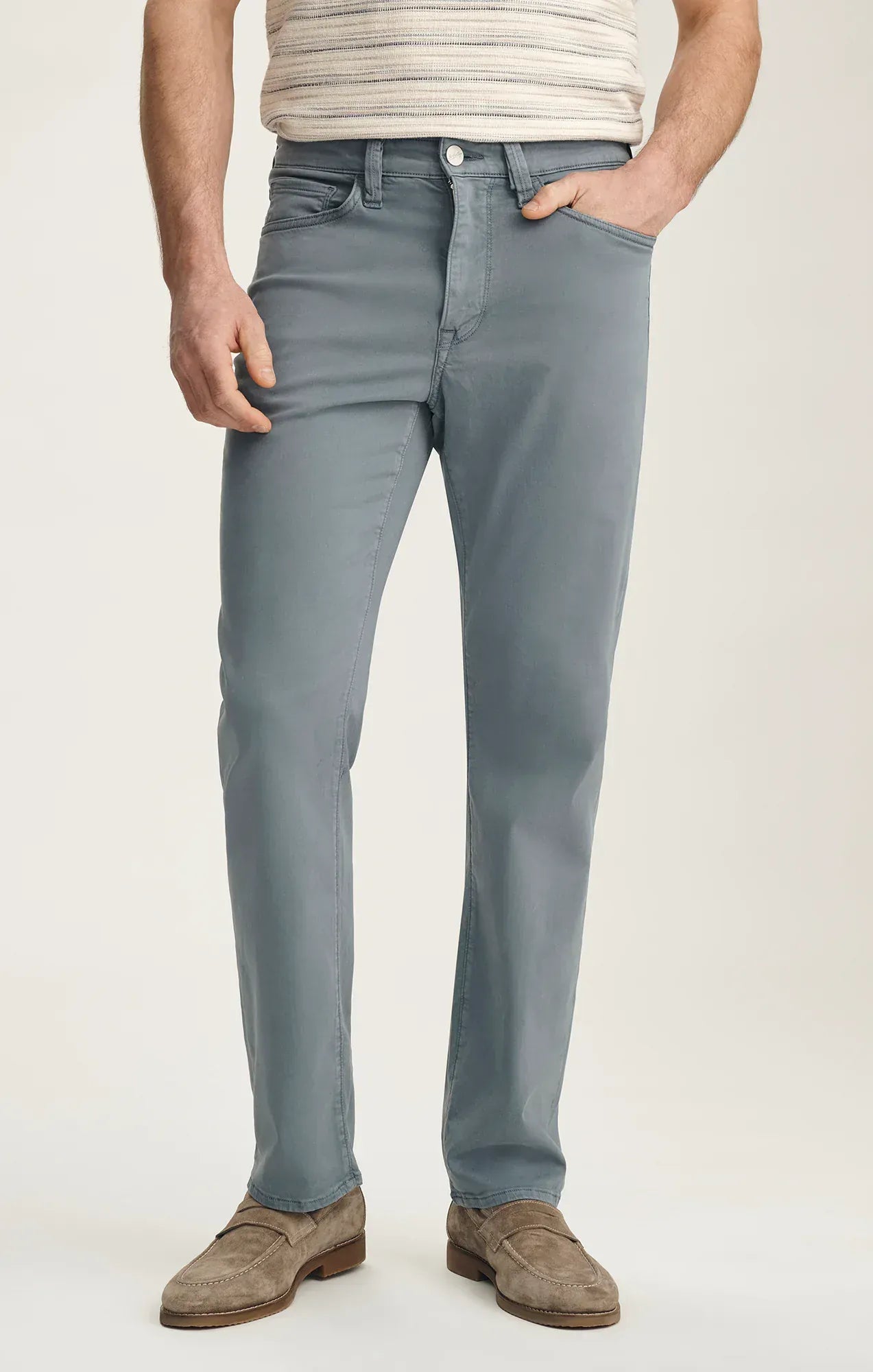 34 Heritage 5-Pockets Charisma Relaxed Straight Pants In Flint Stone Twill