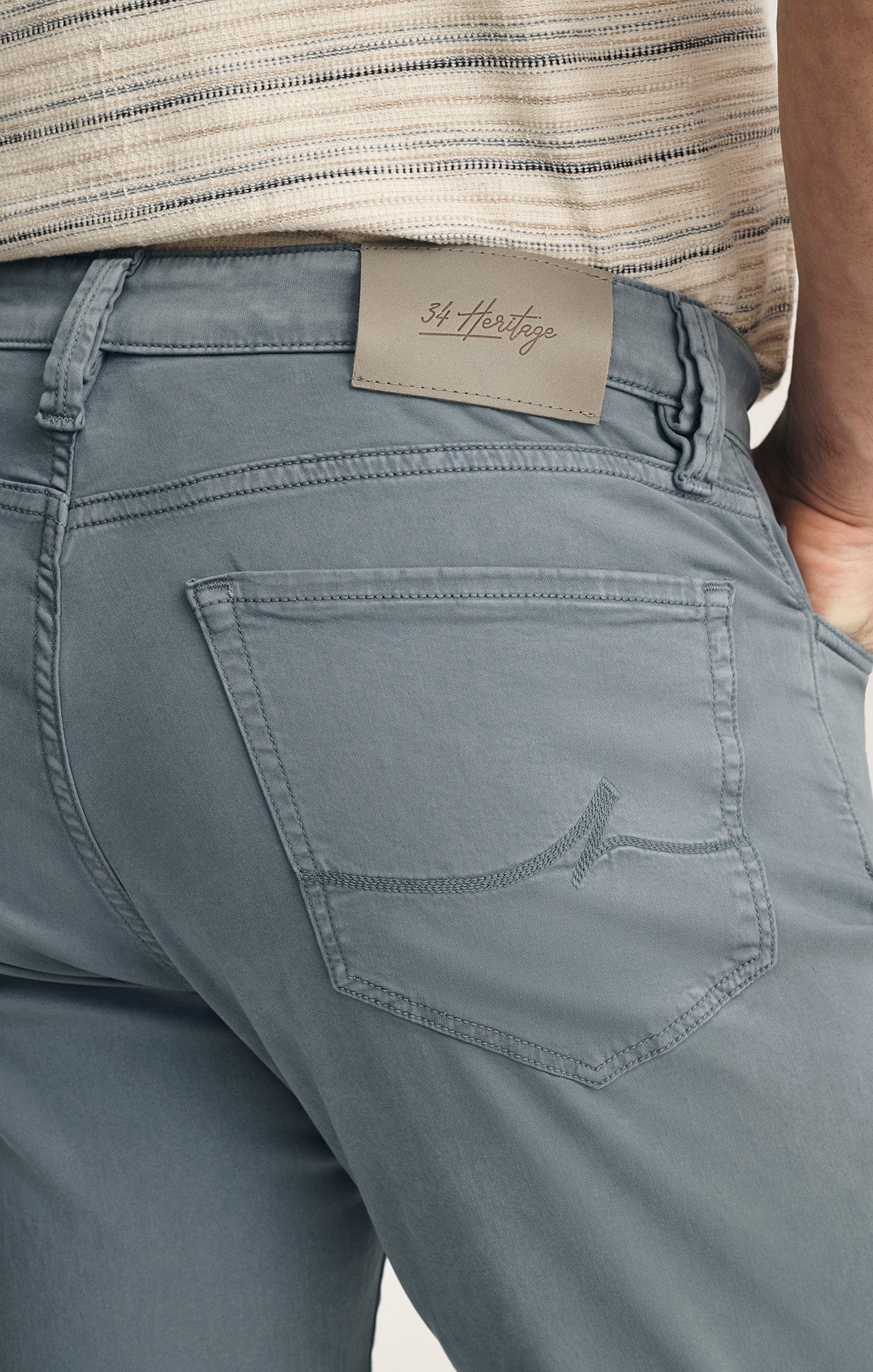 34 Heritage 5-Pockets Charisma Relaxed Straight Pants In Flint Stone Twill