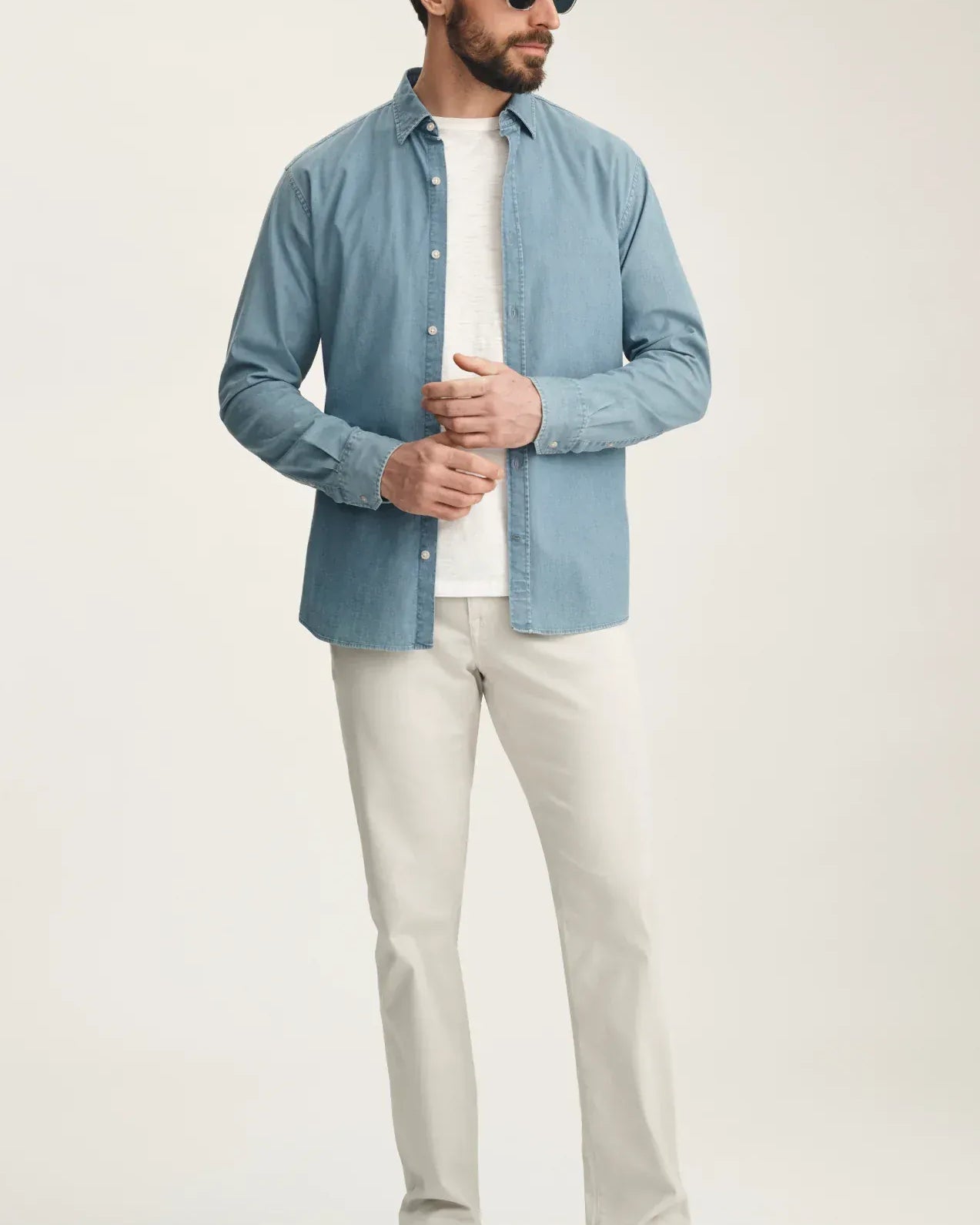 34 Heritage 5-Pockets Charisma Relaxed Straight Pants In Glacier Twill