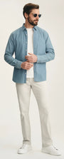 34 Heritage 5-Pockets Charisma Relaxed Straight Pants In Glacier Twill