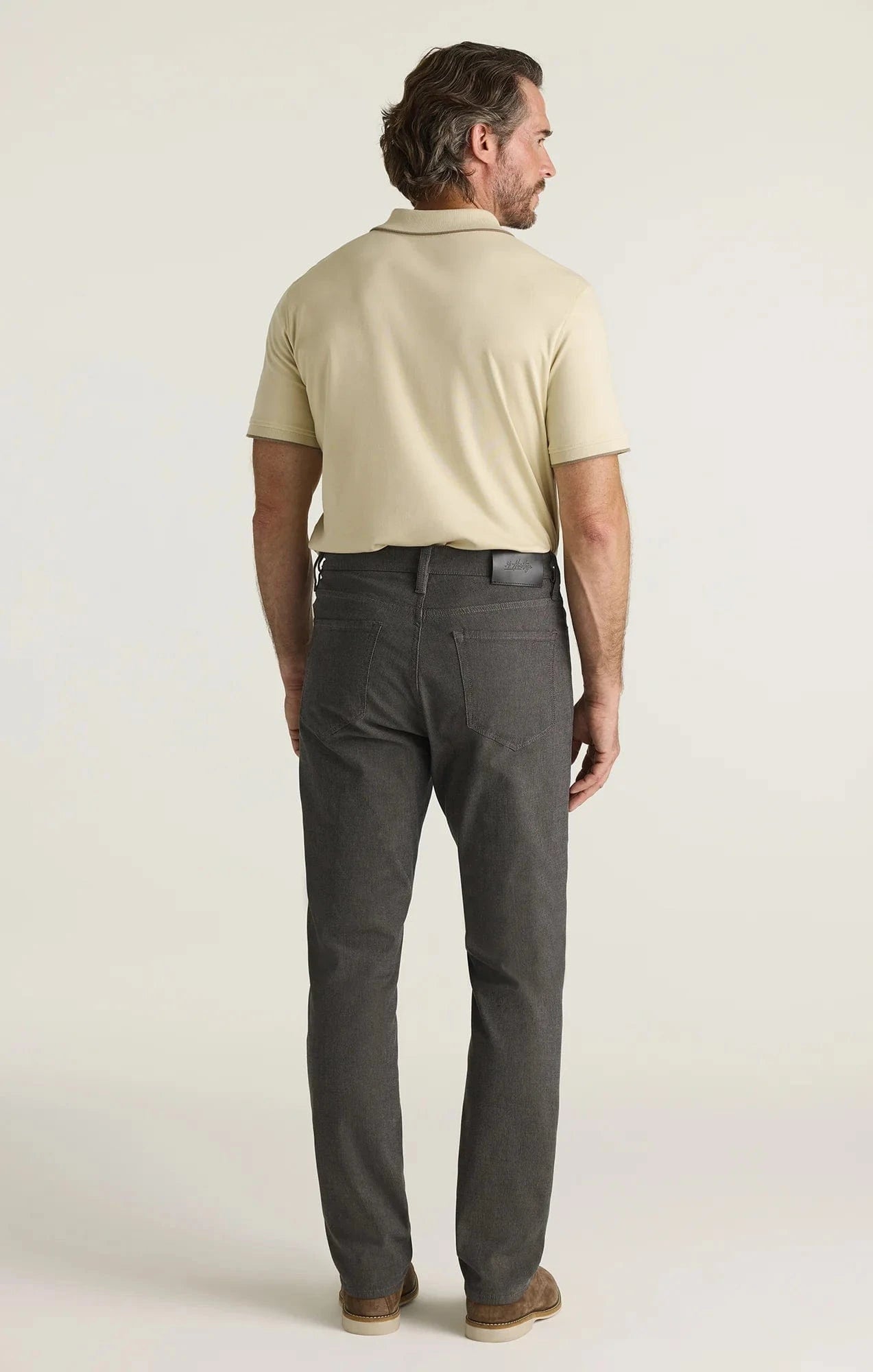 34 Heritage 5-Pockets Charisma Relaxed Straight Pants in Grey Herringbone