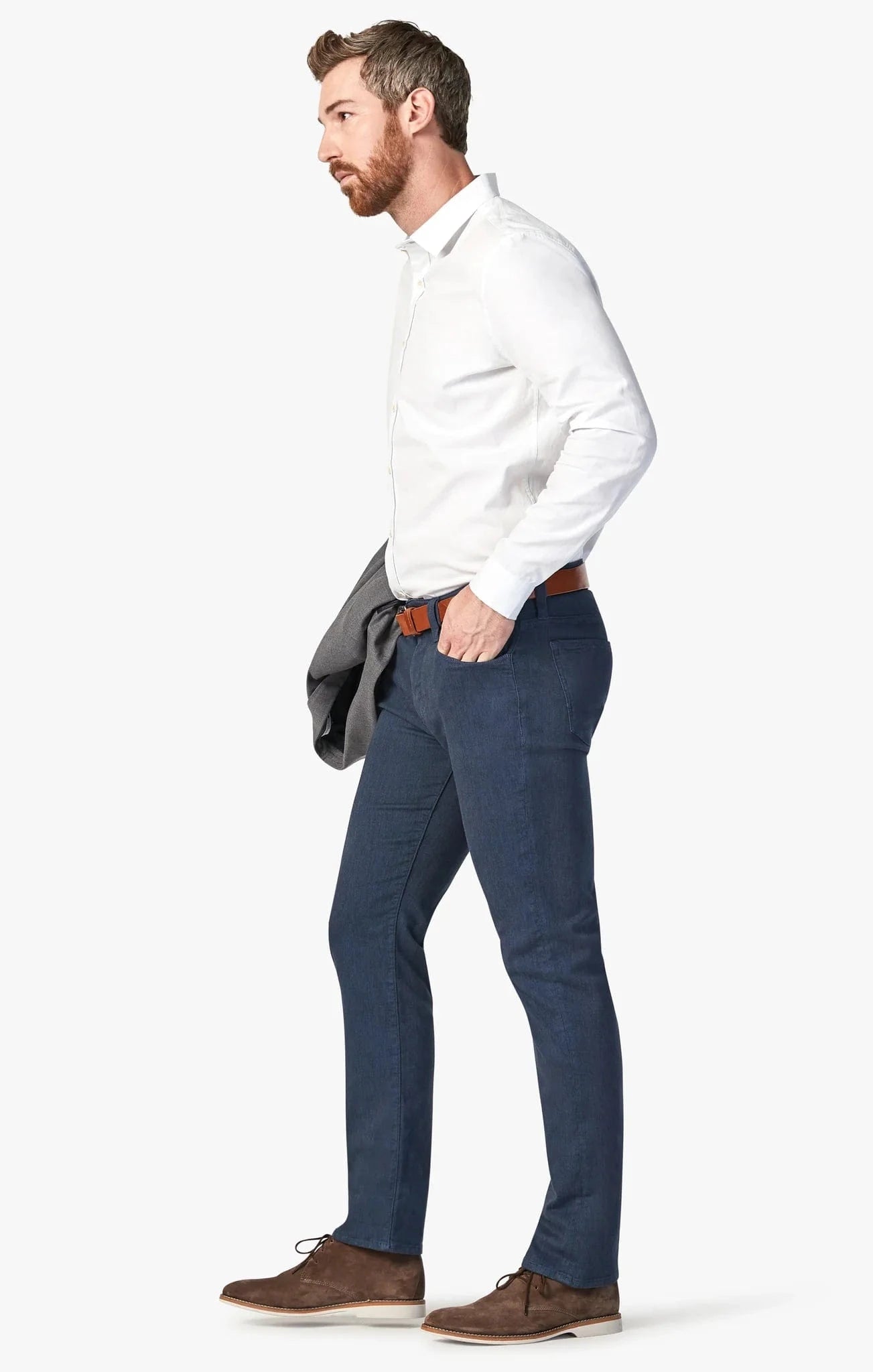 34 Heritage 5-Pockets Charisma Relaxed Straight Pants In Insignia Blue Diagonal