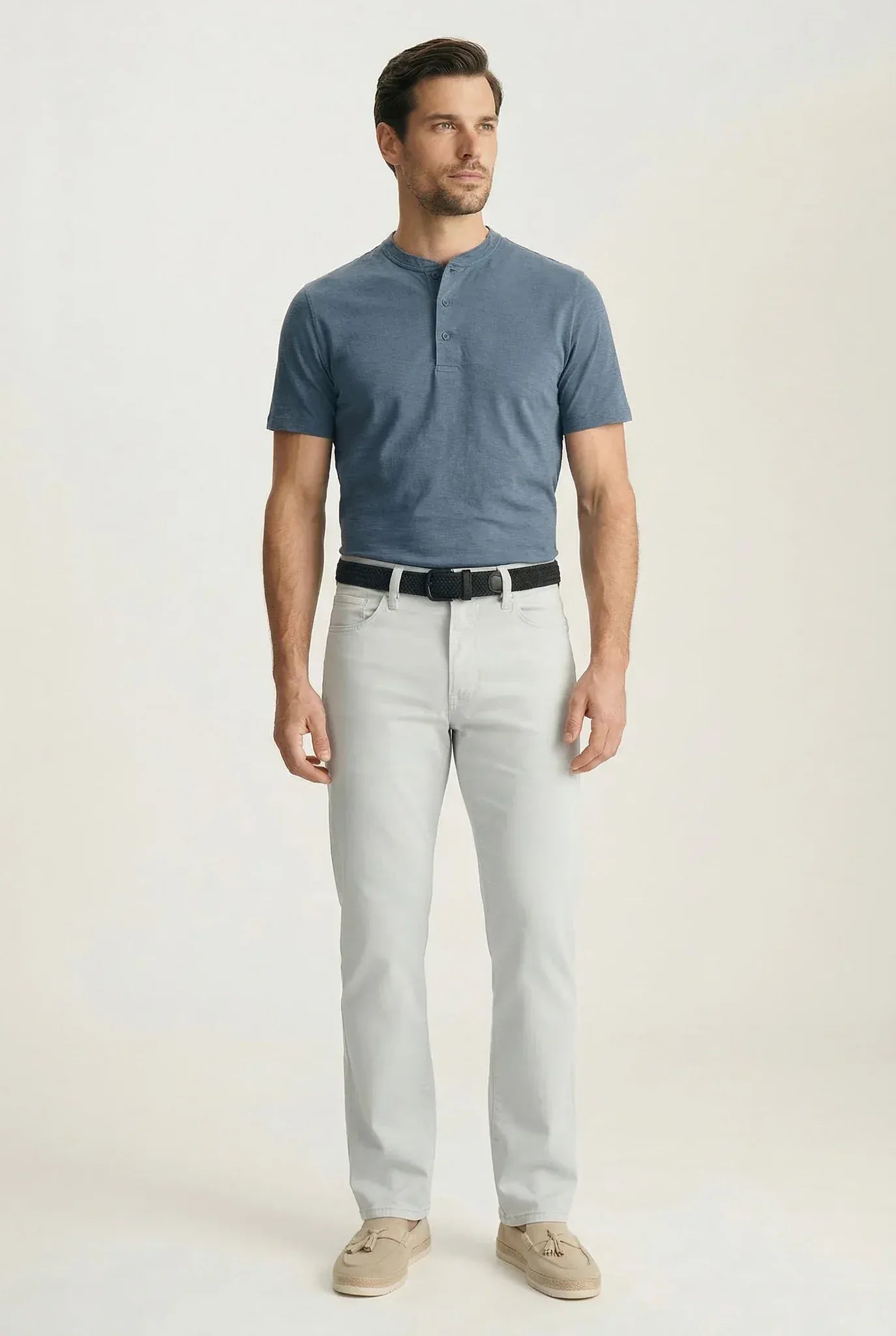 34 Heritage 5-Pockets Charisma Relaxed Straight Pants In Mist Coolmax