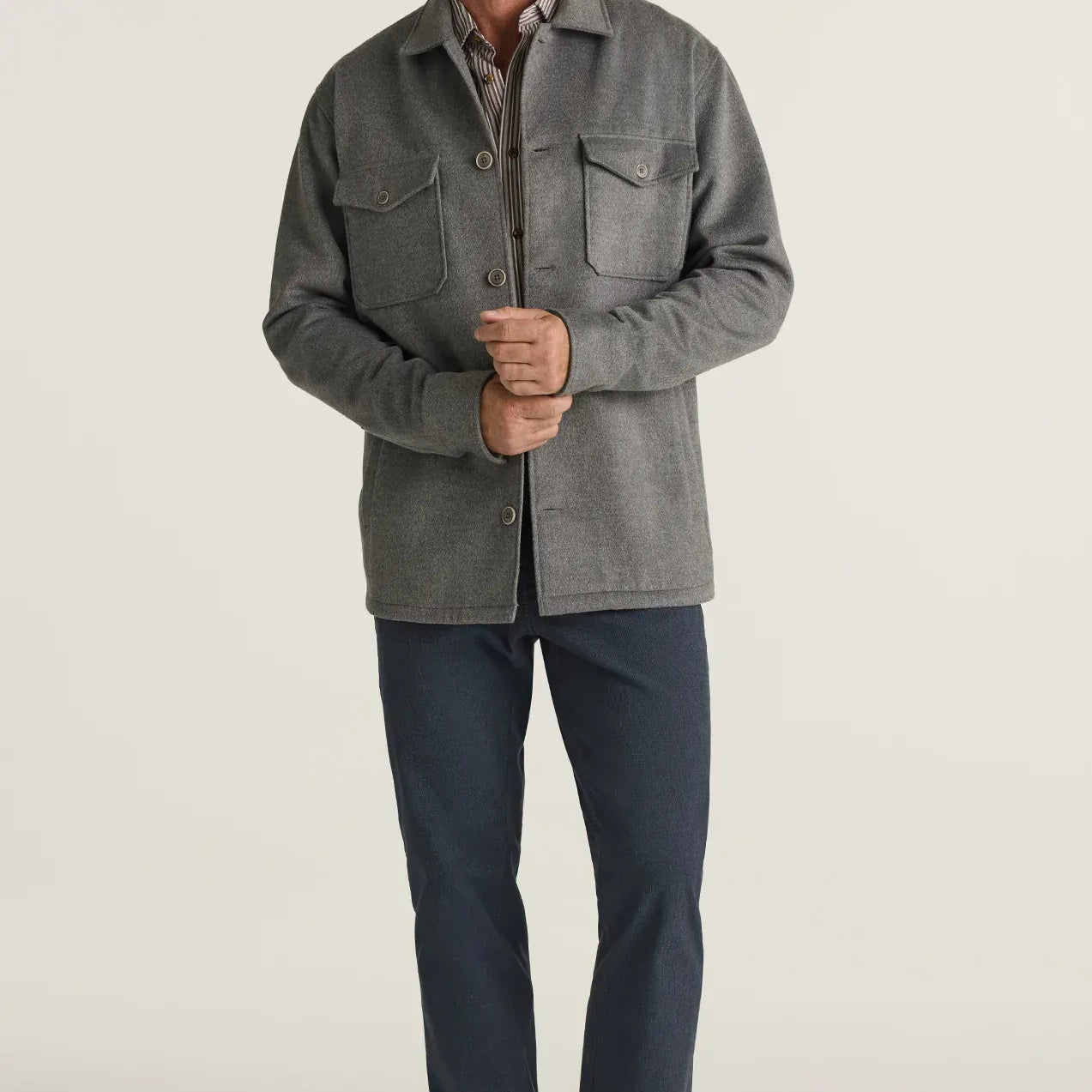 34 Heritage 5-Pockets Charisma Relaxed Straight Pants in Navy Herringbone