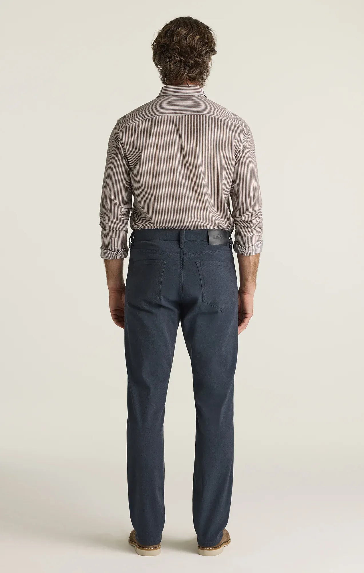 34 Heritage 5-Pockets Charisma Relaxed Straight Pants in Navy Herringbone
