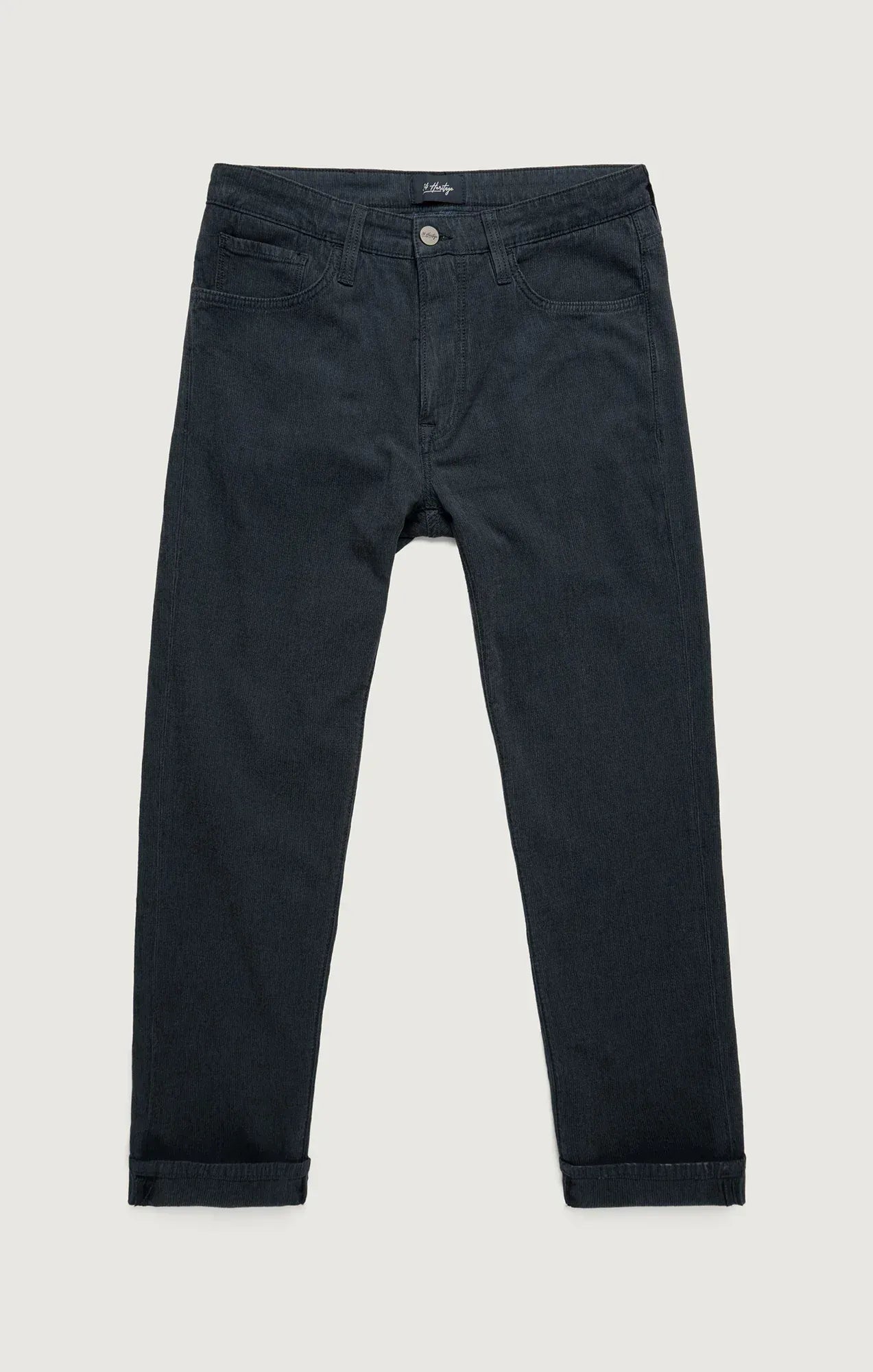 34 Heritage 5-Pockets Charisma Relaxed Straight Pants in Navy Herringbone