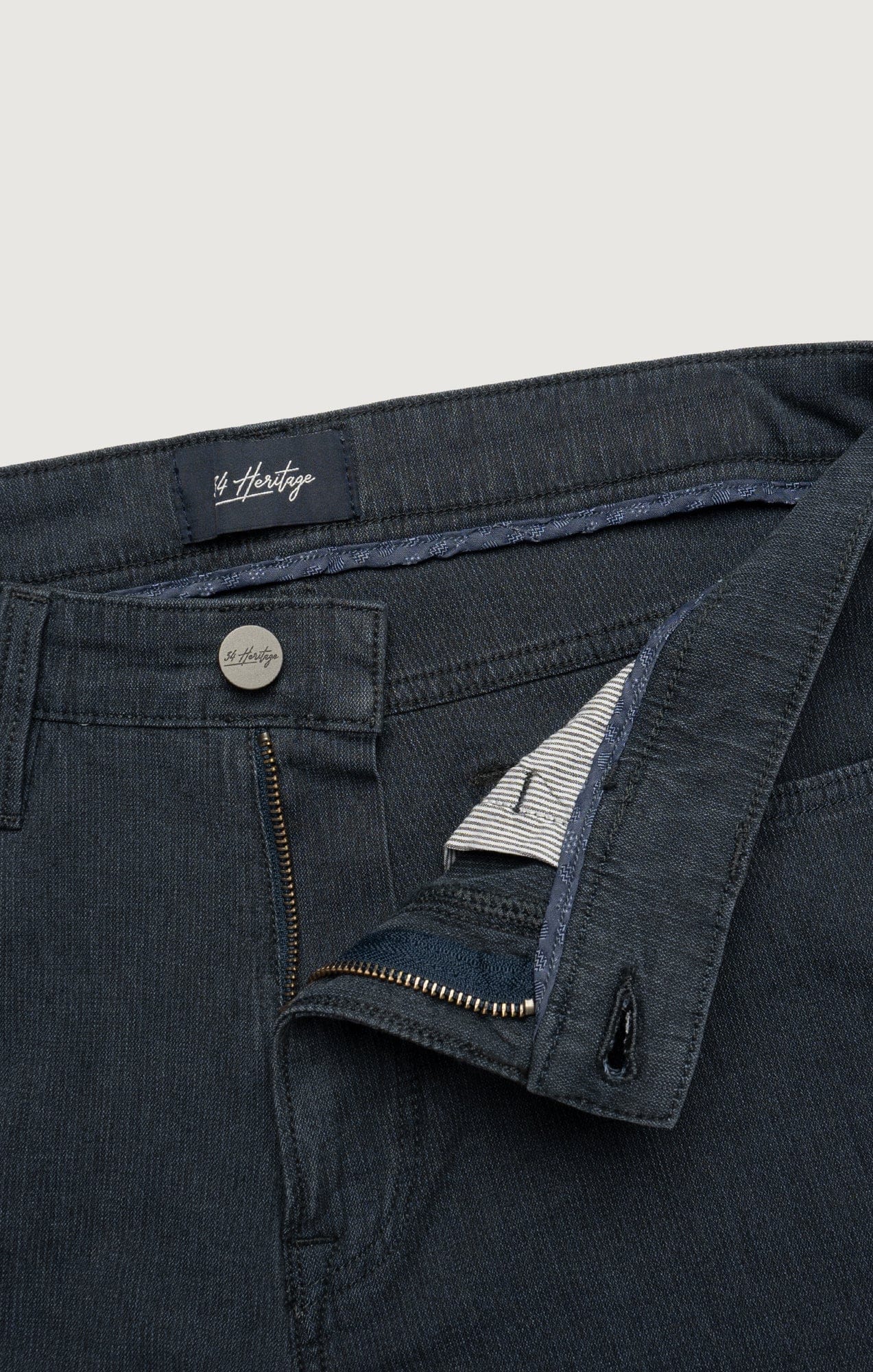 34 Heritage 5-Pockets Charisma Relaxed Straight Pants in Navy Herringbone