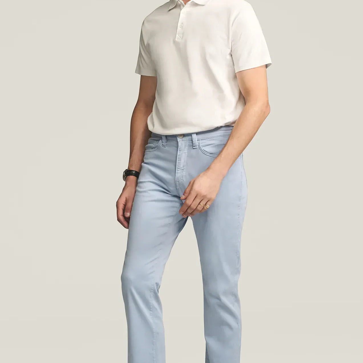 34 Heritage 5-Pockets Charisma Relaxed Straight Pants in Sky Twill