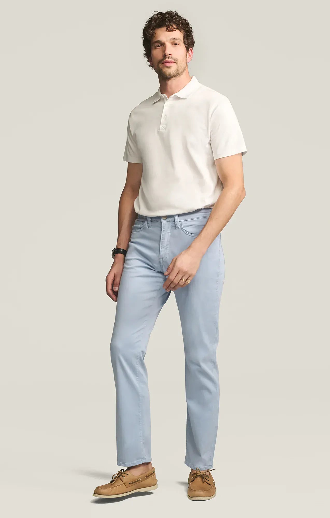 34 Heritage 5-Pockets Charisma Relaxed Straight Pants in Sky Twill