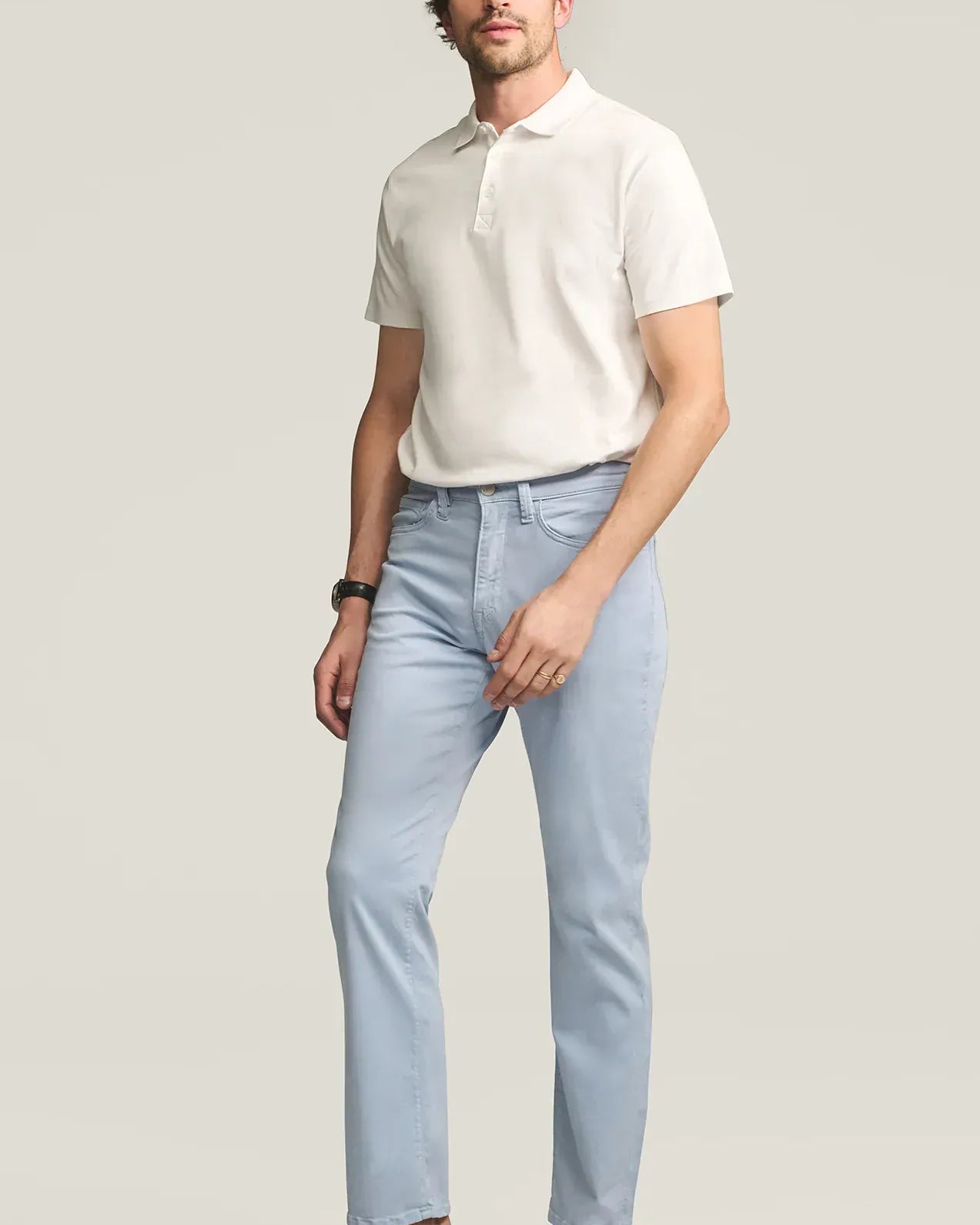 34 Heritage 5-Pockets Charisma Relaxed Straight Pants in Sky Twill