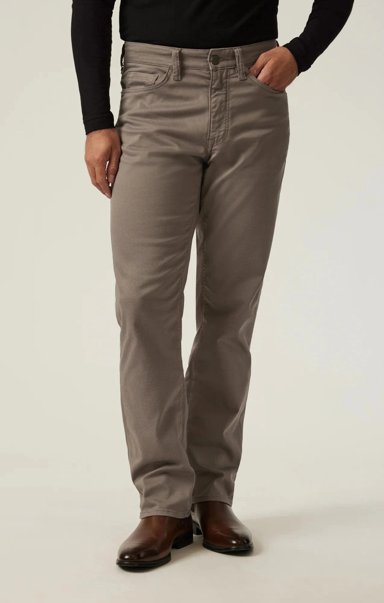 34 Heritage 5-Pockets Charisma Relaxed Straight Pants in Taupe Coolmax