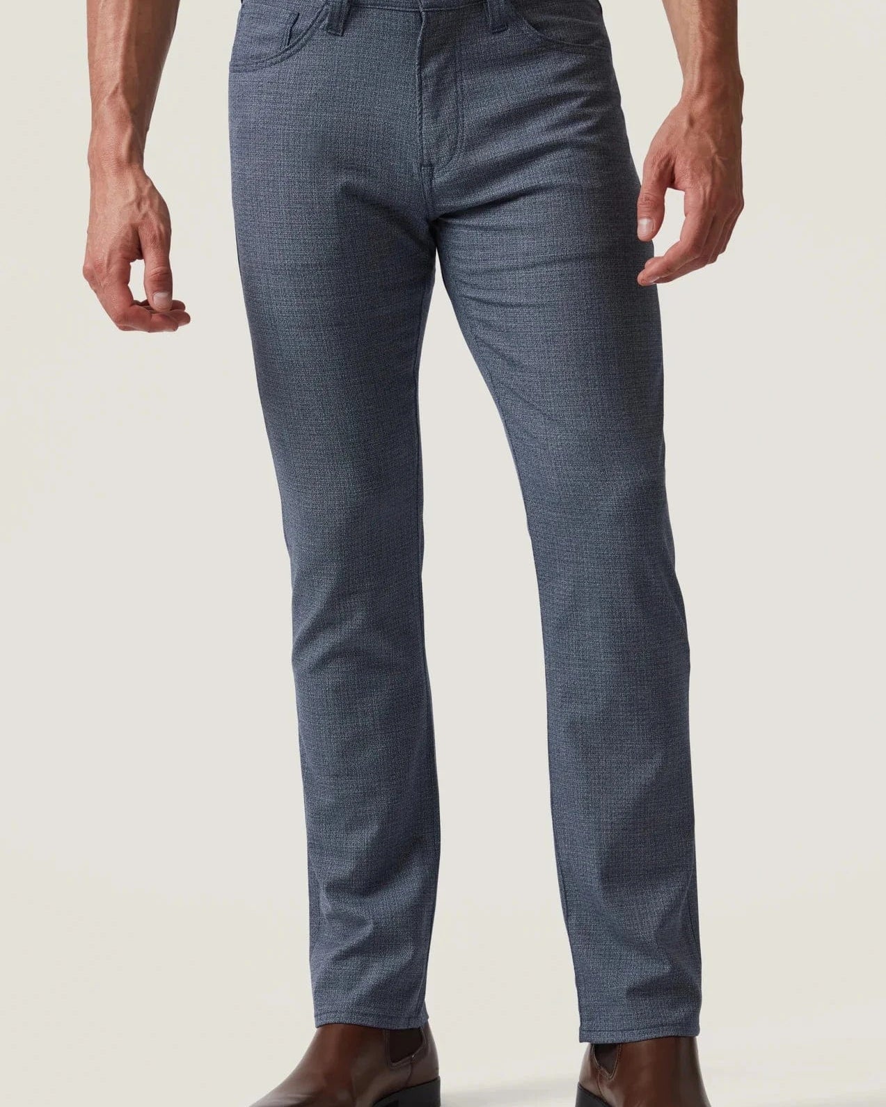 34 Heritage 5-Pockets Charisma Relaxed Straight Pants - Navy Fancy