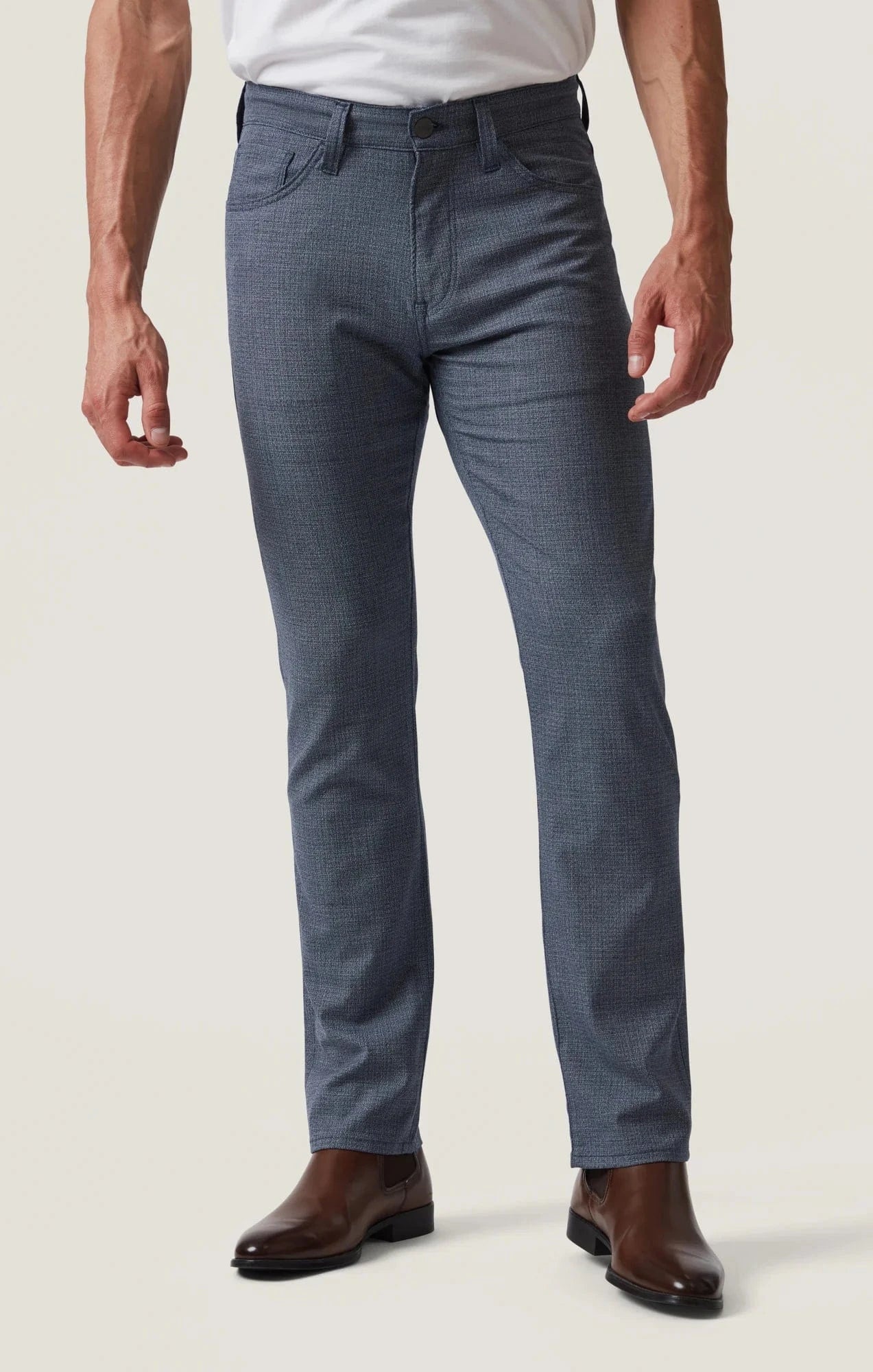 34 Heritage 5-Pockets Charisma Relaxed Straight Pants - Navy Fancy