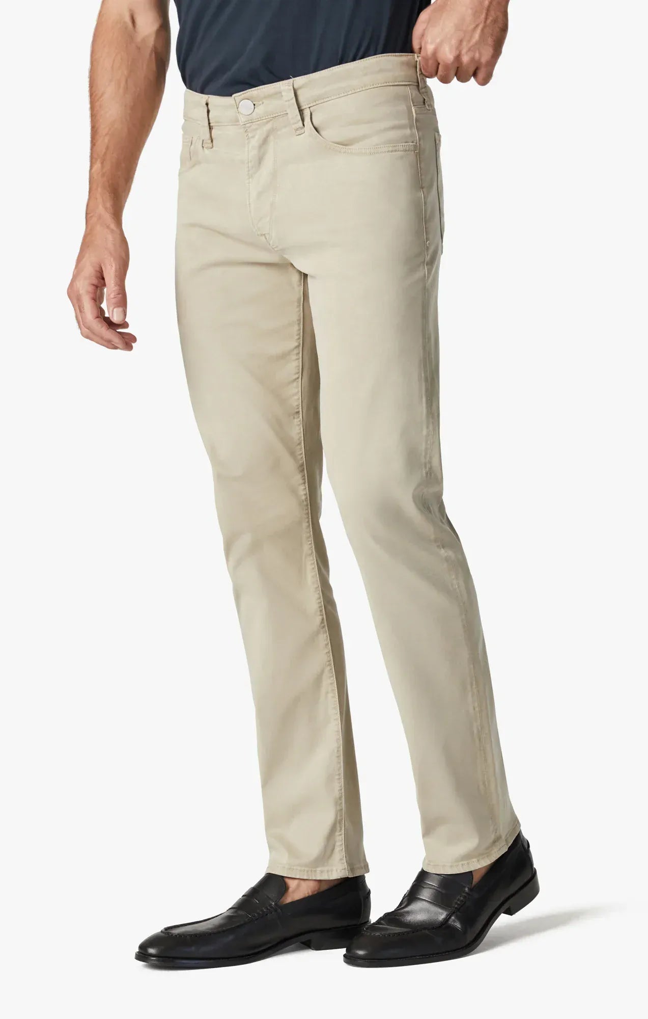 34 Heritage 5-Pockets Courage Straight Leg Pants In Aluminum Twill