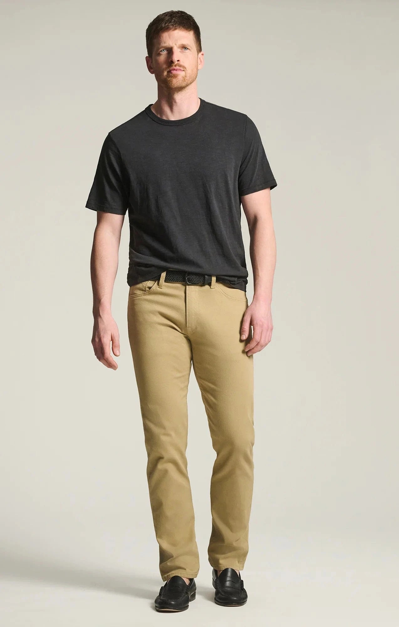 34 Heritage 5-Pockets Courage Straight Leg Pants in Beige Honeycomb