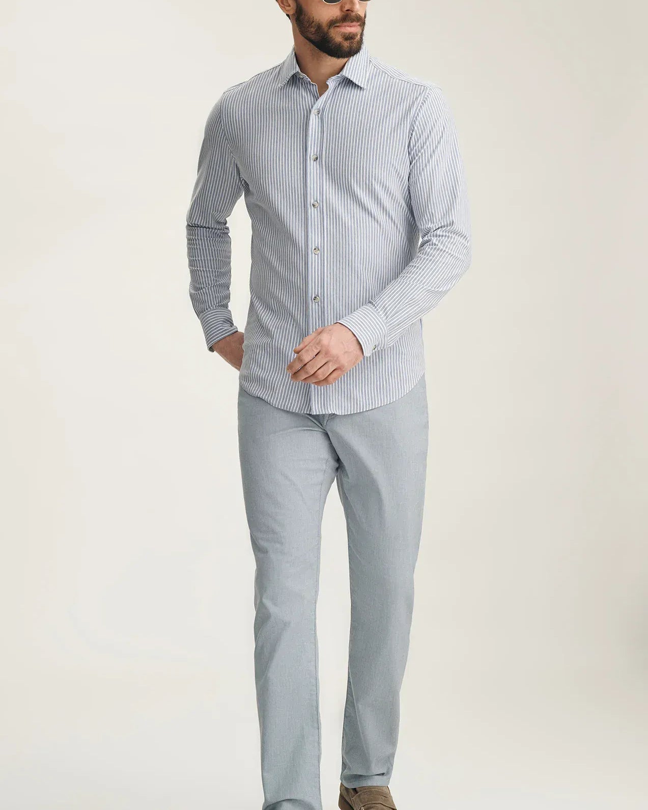 34 Heritage 5-Pockets Courage Straight Leg Pants In Blue Honeycomb