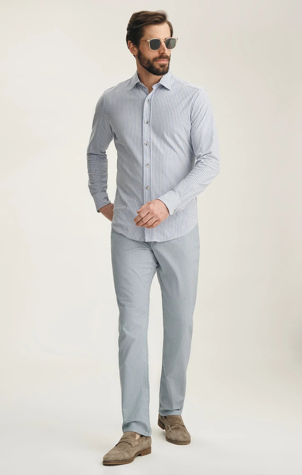 34 Heritage 5-Pockets Courage Straight Leg Pants In Blue Honeycomb