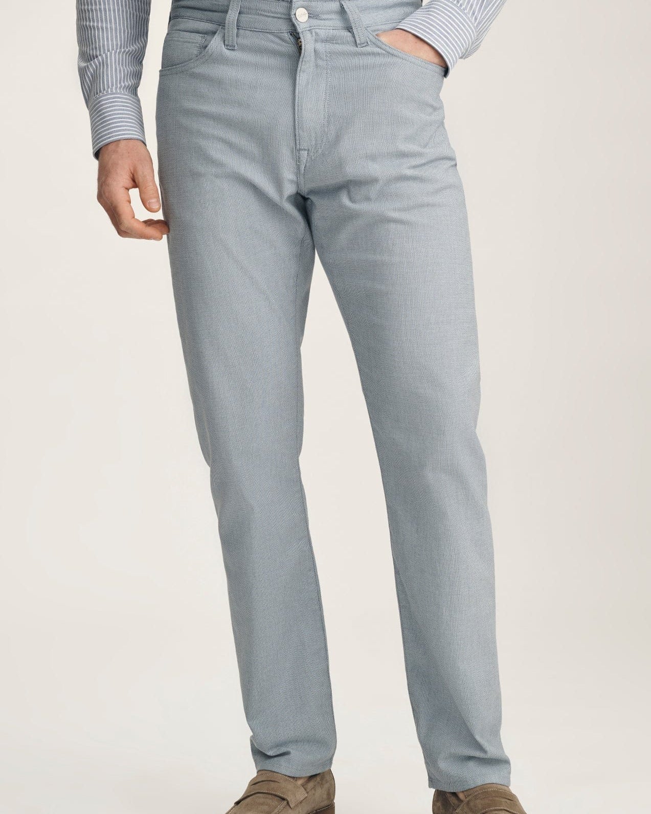 34 Heritage 5-Pockets Courage Straight Leg Pants In Blue Honeycomb