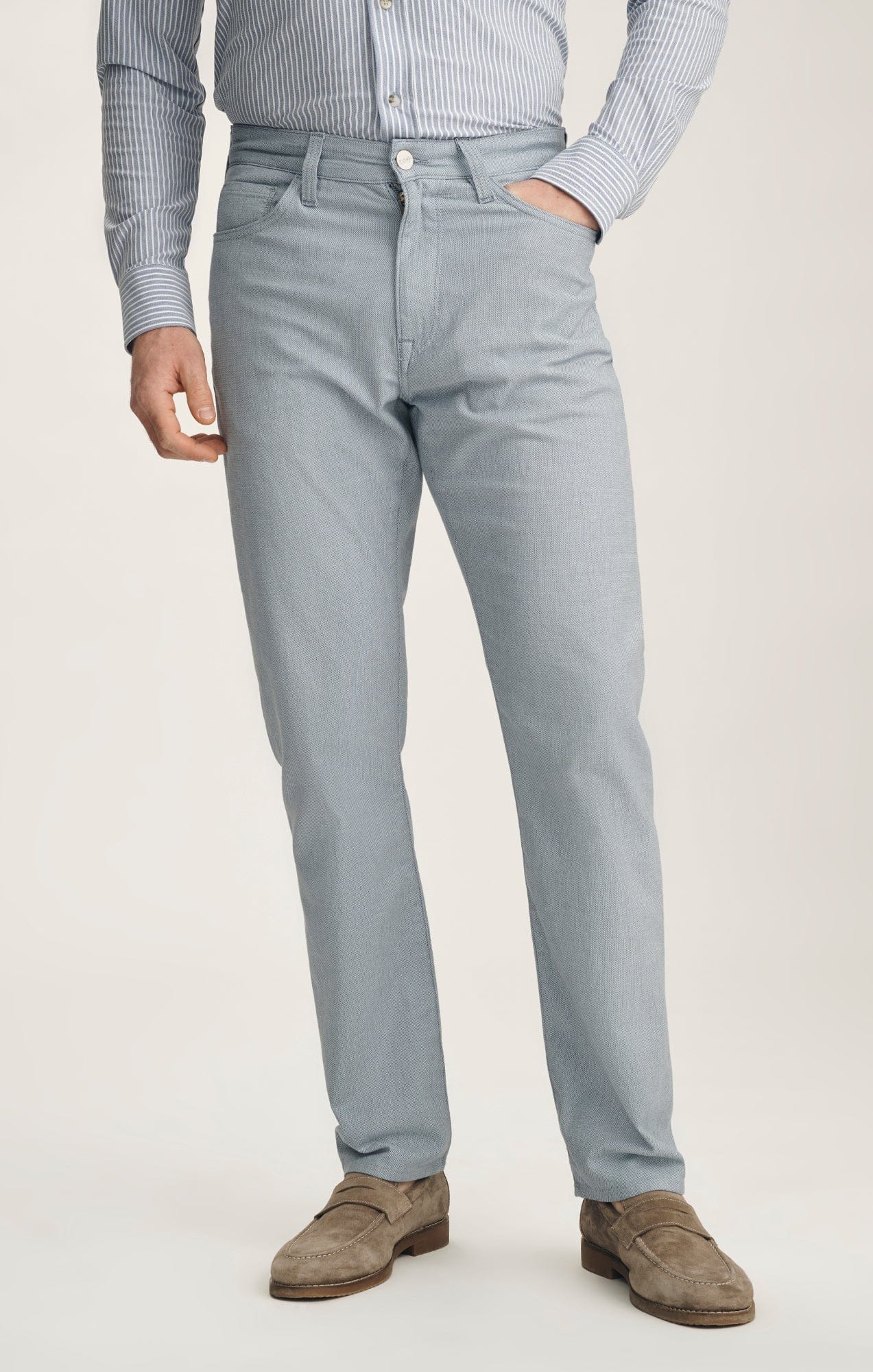 34 Heritage 5-Pockets Courage Straight Leg Pants In Blue Honeycomb