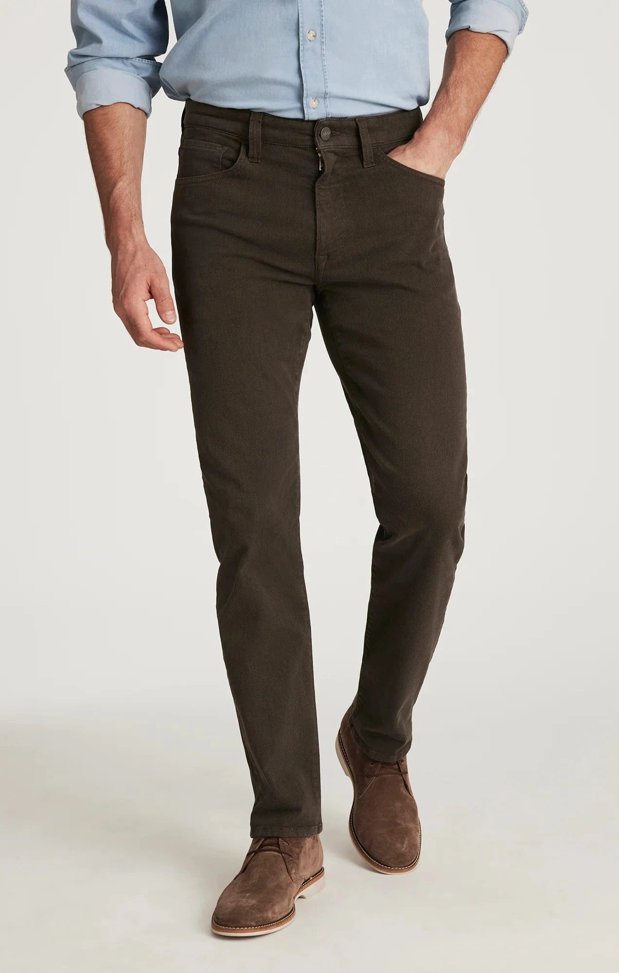 34 Heritage 5-Pockets Courage Straight Leg Pants in Brown Diagonal