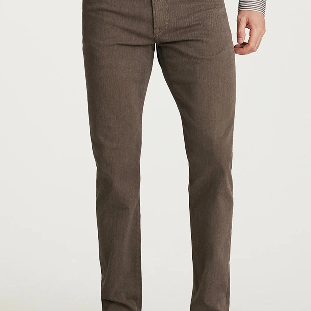 34 Heritage 5-Pockets Courage Straight Leg Pants in Coffee Diagonal