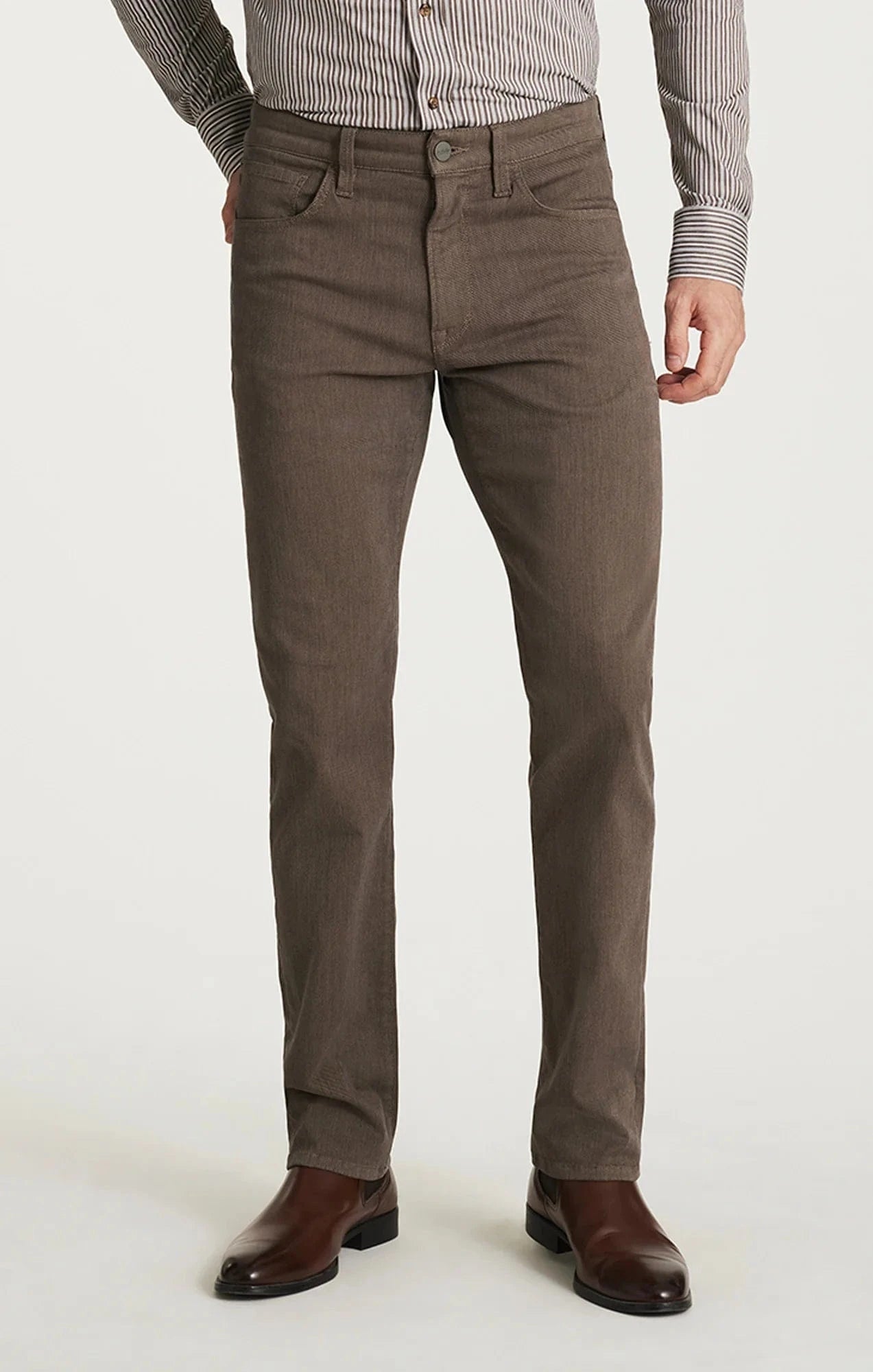 34 Heritage 5-Pockets Courage Straight Leg Pants in Coffee Diagonal