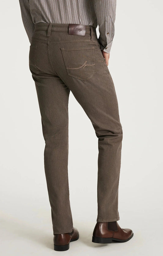 34 Heritage 5-Pockets Courage Straight Leg Pants in Coffee Diagonal