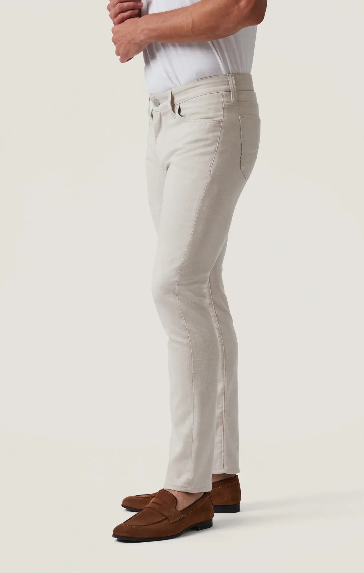 34 Heritage 5-Pockets Courage Straight Leg Pants in Cream Cross Twill