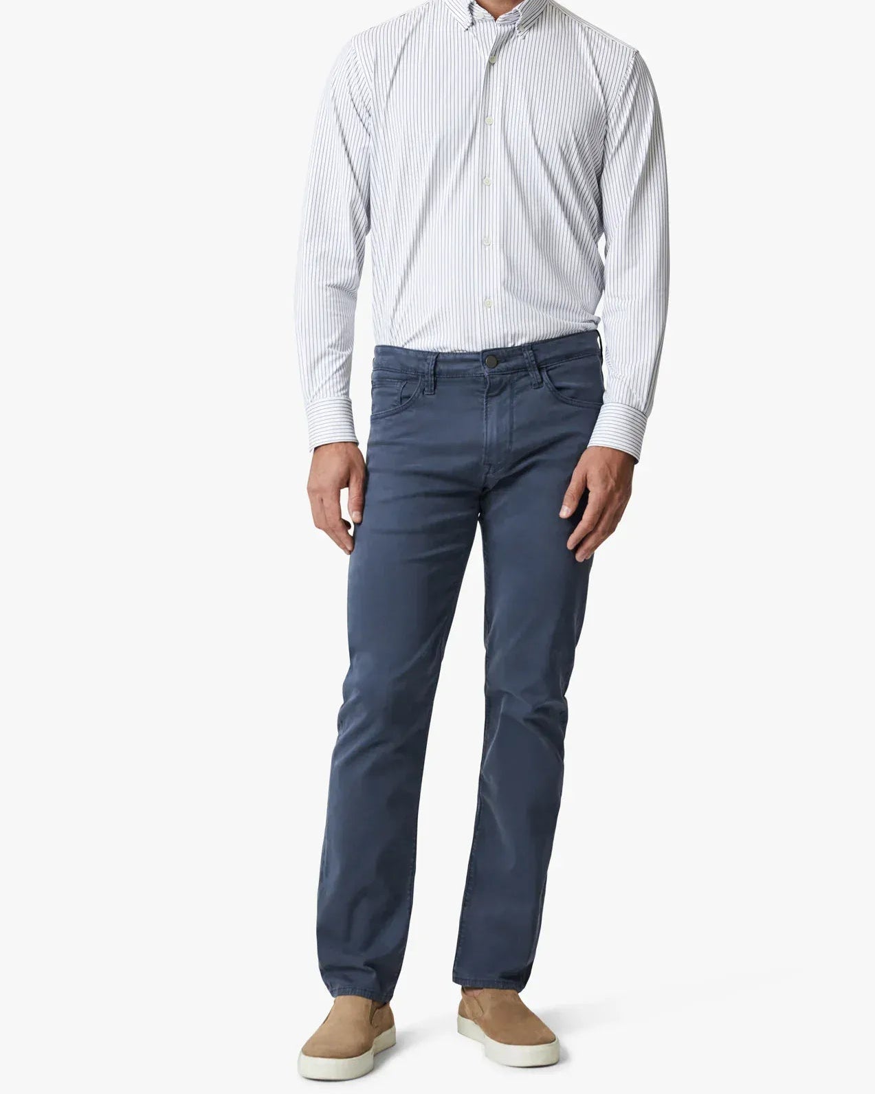 34 Heritage 5-Pockets Courage Straight Leg Pants In Dark Denim Twill