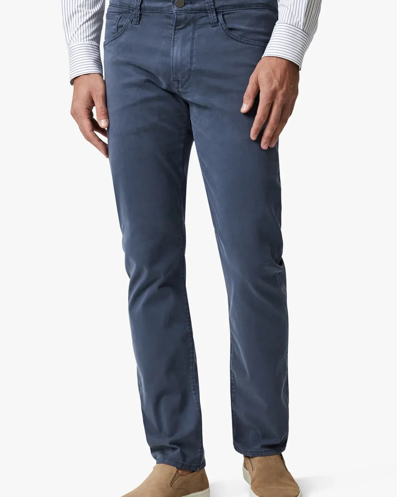 34 Heritage 5-Pockets Courage Straight Leg Pants In Dark Denim Twill
