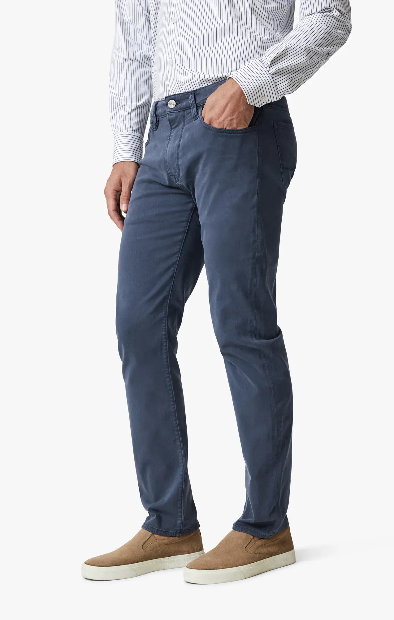 34 Heritage 5-Pockets Courage Straight Leg Pants In Dark Denim Twill