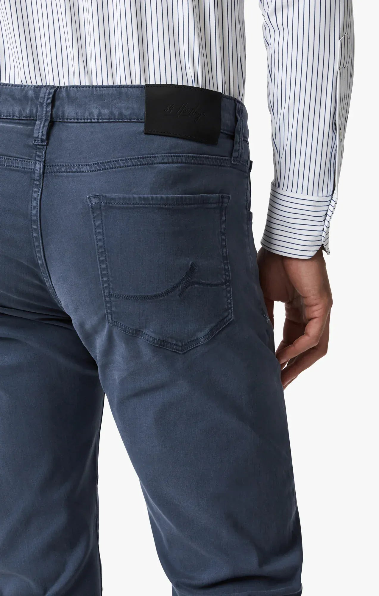 34 Heritage 5-Pockets Courage Straight Leg Pants In Dark Denim Twill