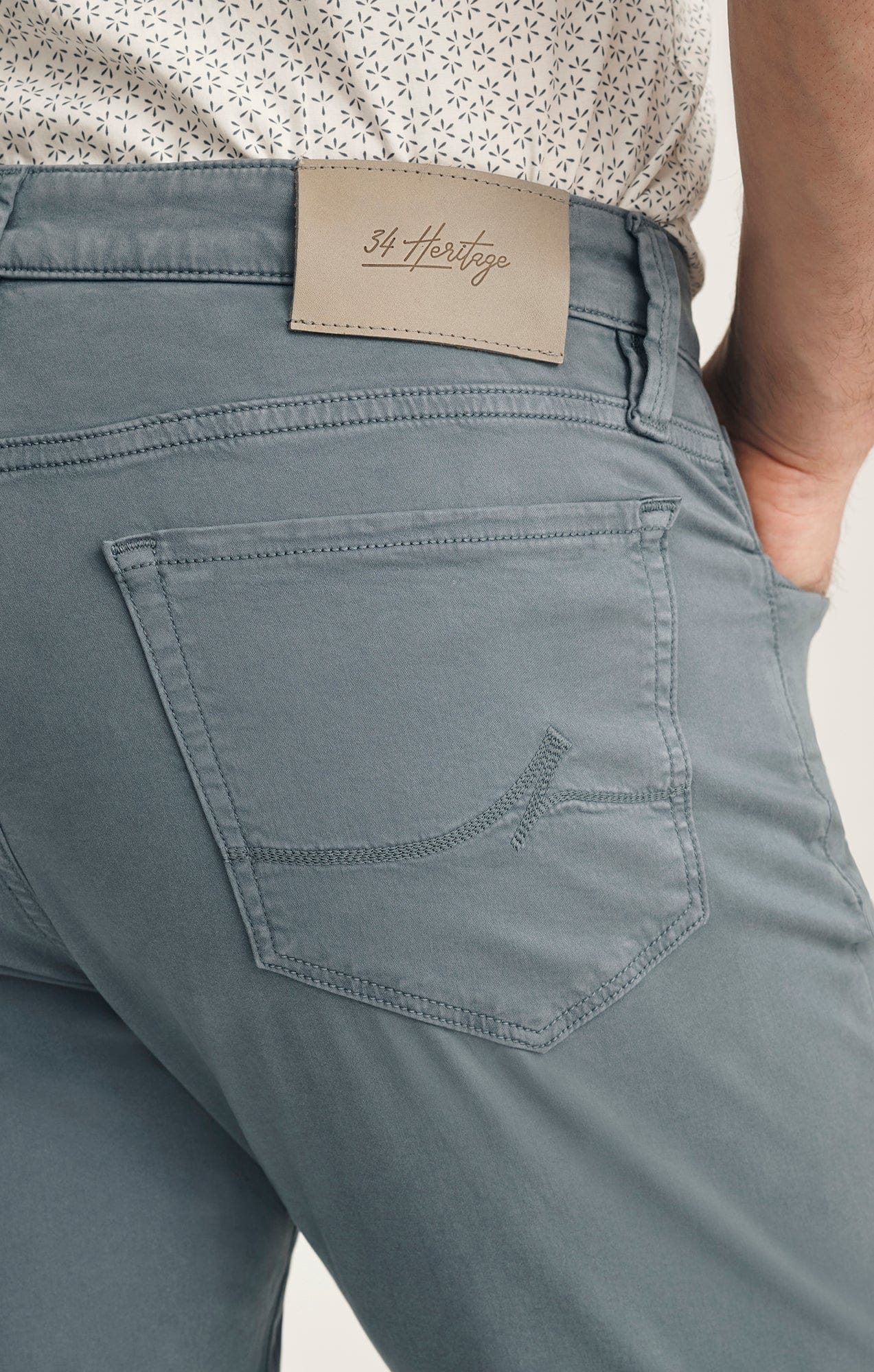 34 Heritage 5-Pockets Courage Straight Leg Pants In Flint Stone Twill