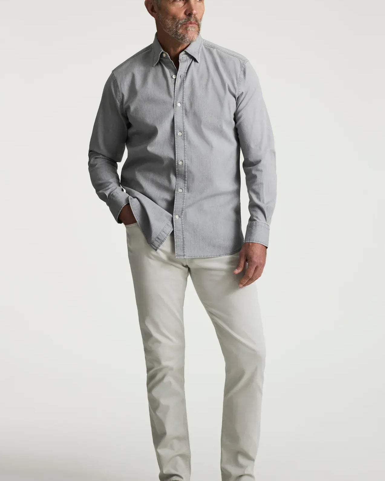 34 Heritage 5-Pockets Courage Straight Leg Pants In Glacier Twill