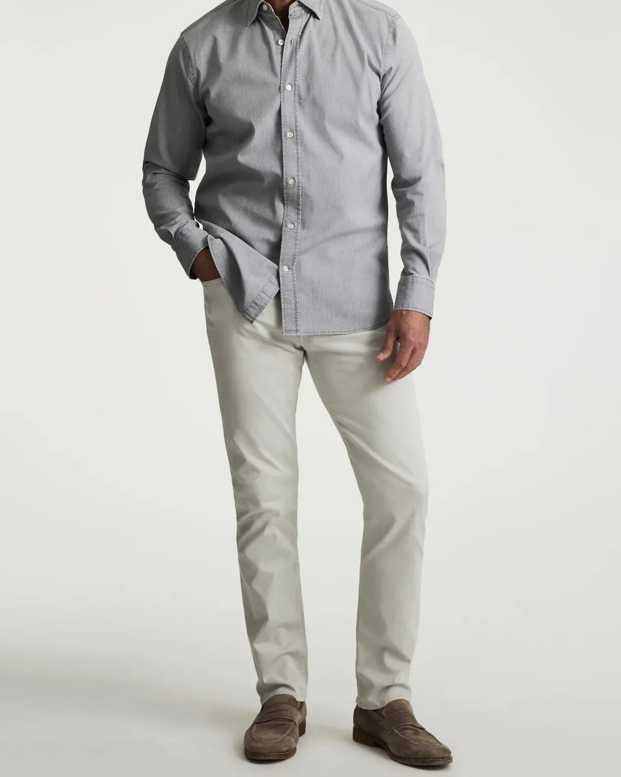 34 Heritage 5-Pockets Courage Straight Leg Pants In Glacier Twill