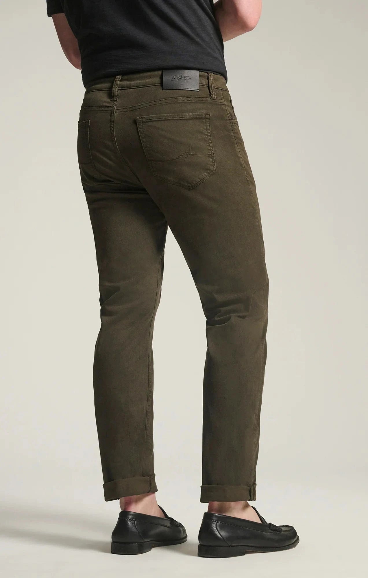 34 Heritage 5-Pockets Courage Straight Leg Pants in Green Cactus Twill