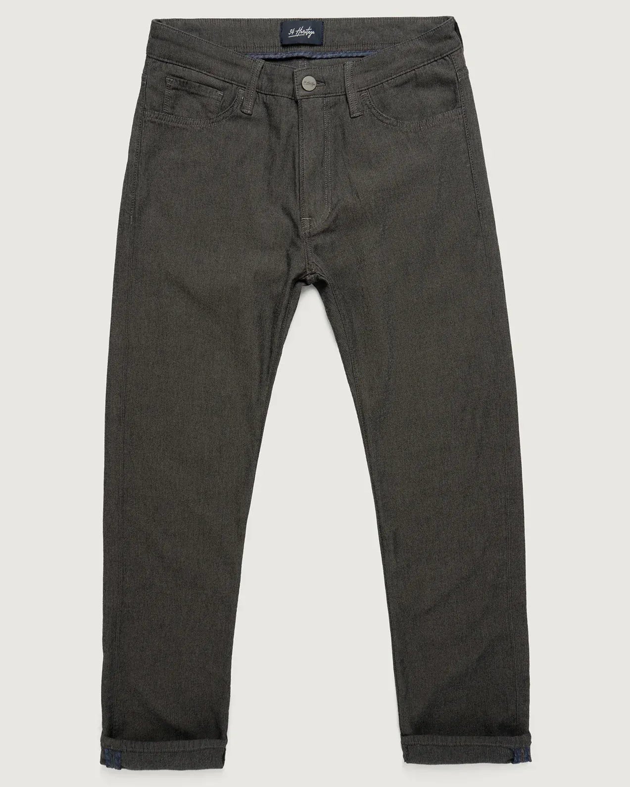 34 Heritage 5-Pockets Courage Straight Leg Pants in Grey Herringbone