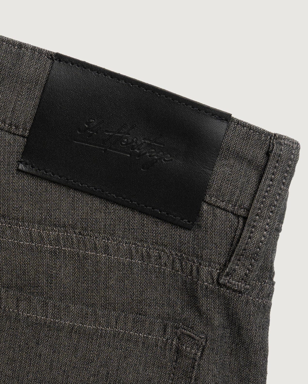 34 Heritage 5-Pockets Courage Straight Leg Pants in Grey Herringbone