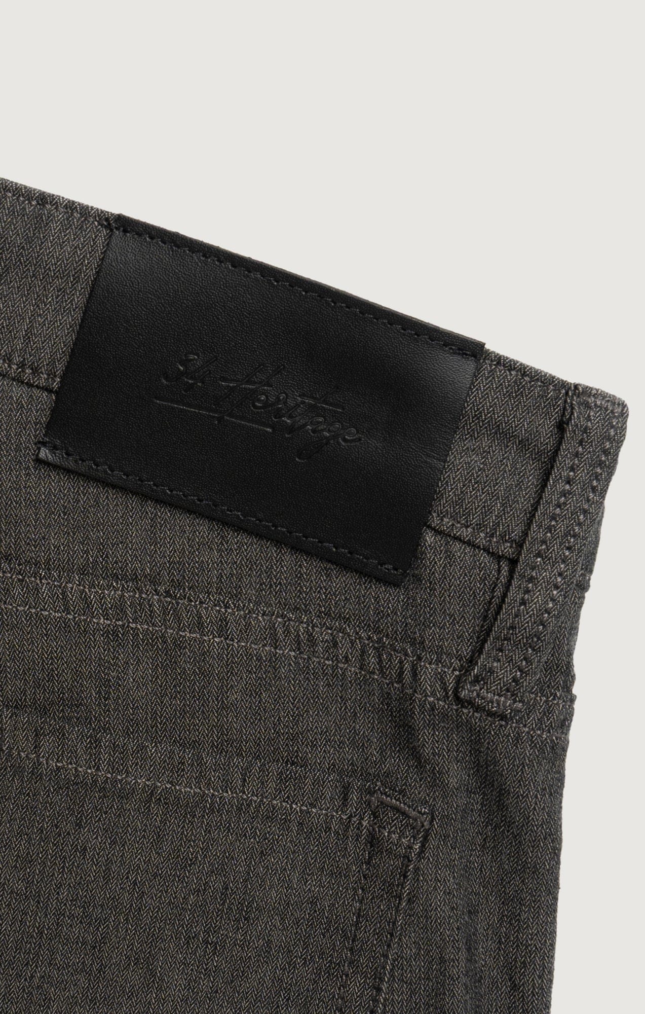 34 Heritage 5-Pockets Courage Straight Leg Pants in Grey Herringbone