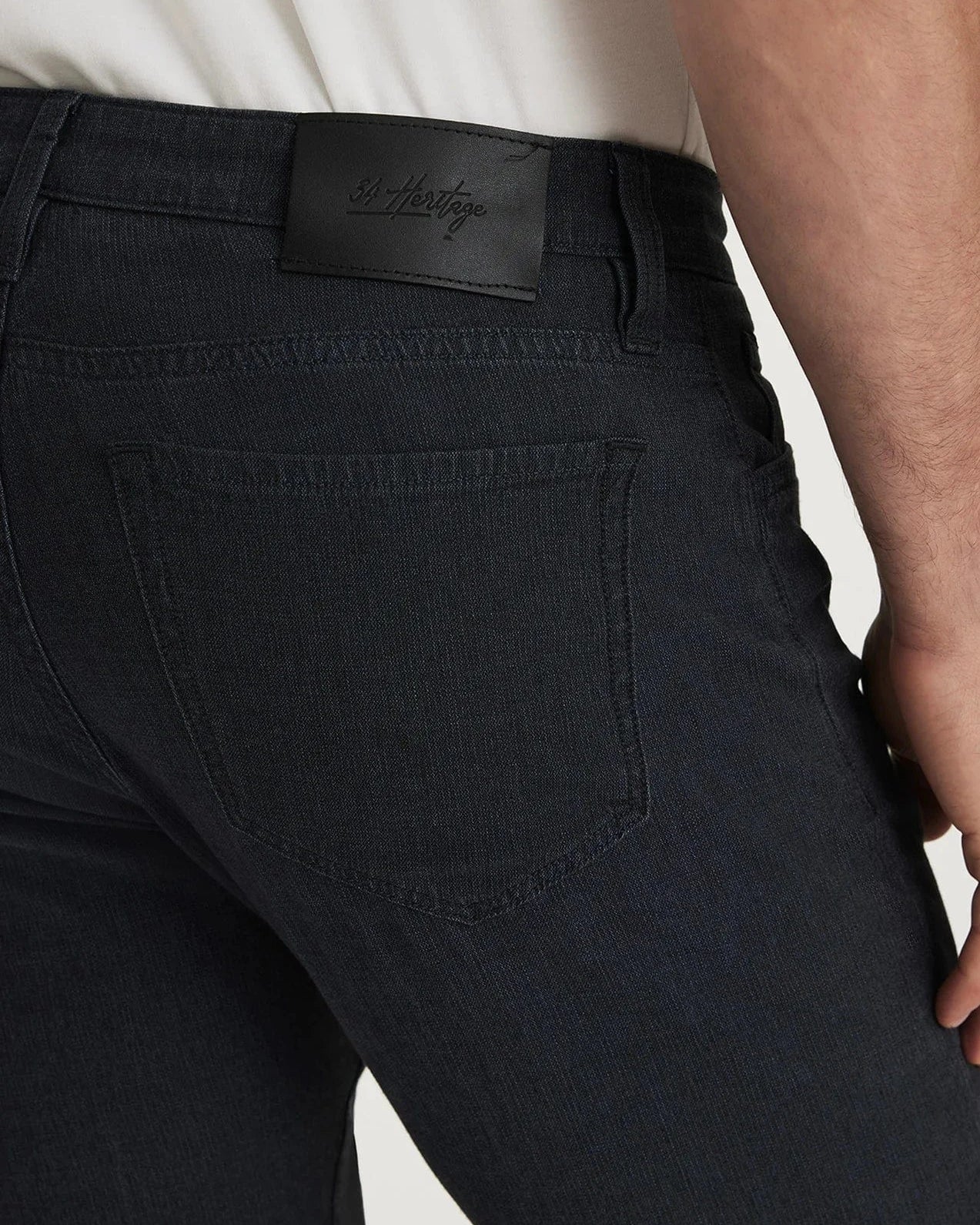 34 Heritage 5-Pockets Courage Straight Leg Pants in Navy Herringbone