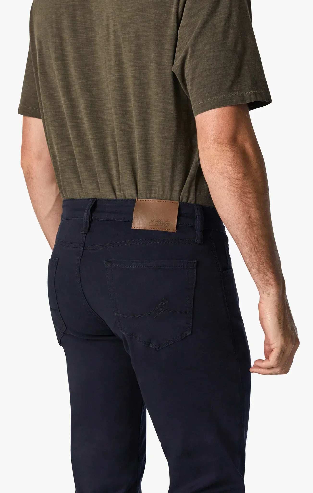 34 Heritage 5-Pockets Courage Straight Leg Pants in Navy Twill