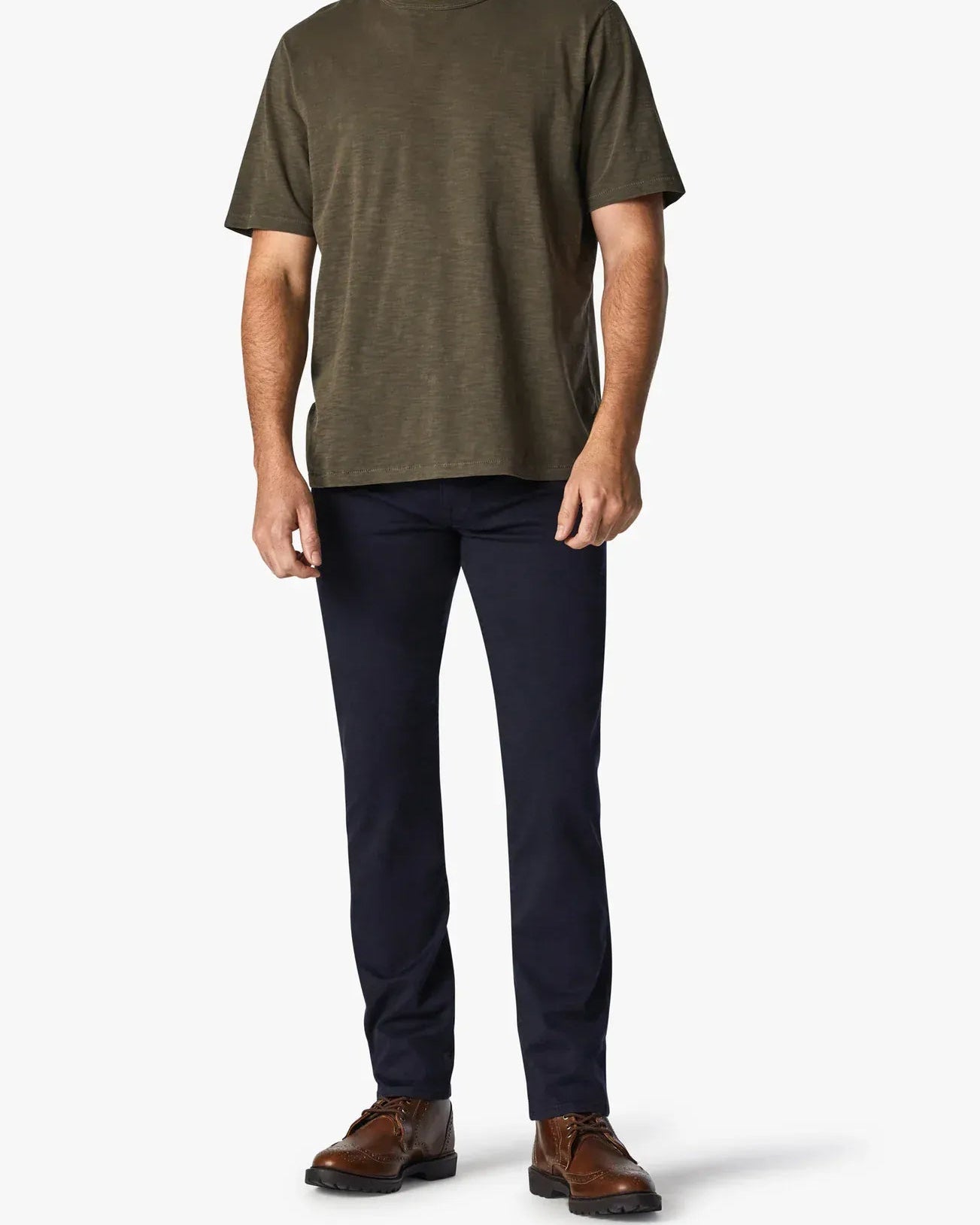 34 Heritage 5-Pockets Courage Straight Leg Pants in Navy Twill