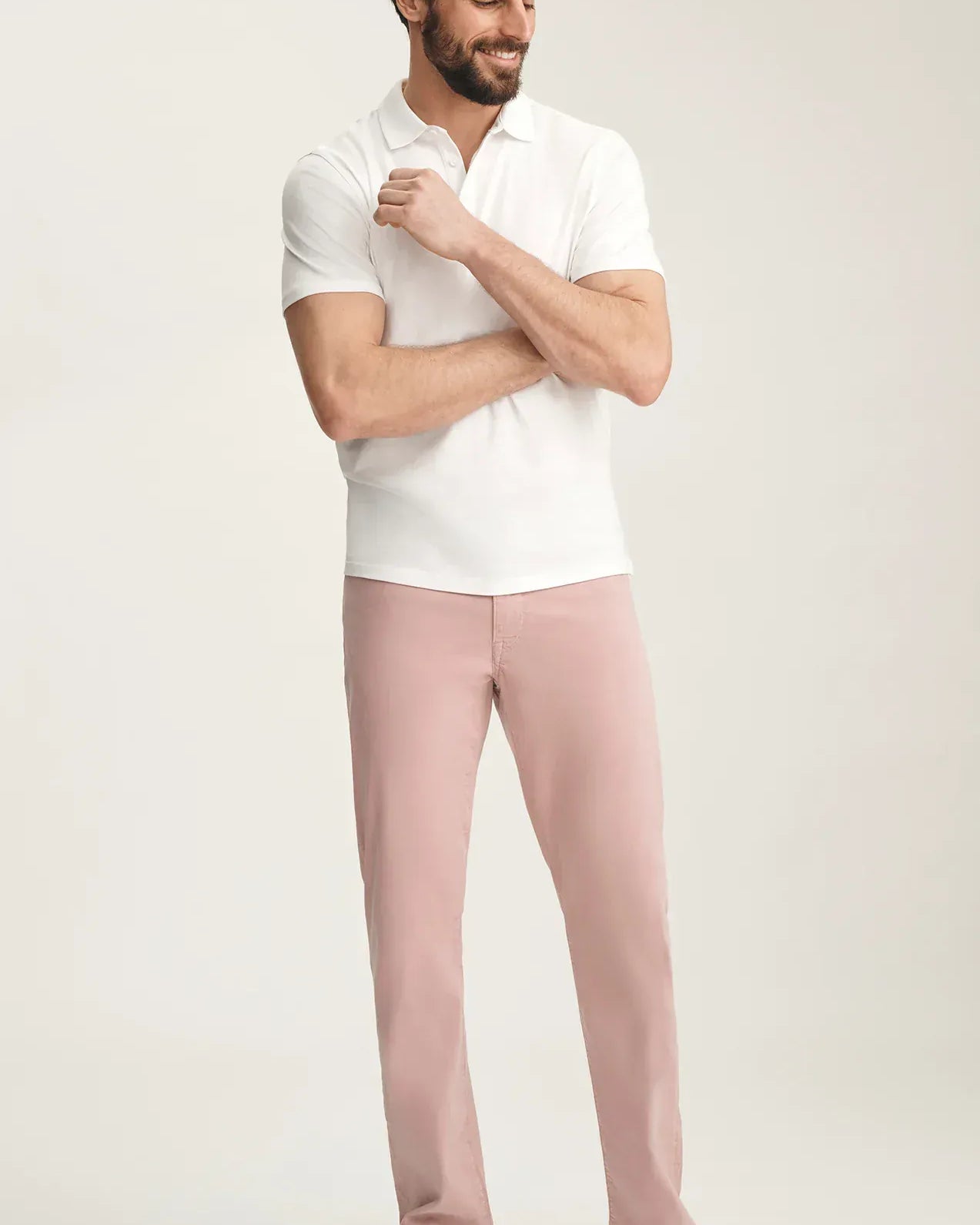 34 Heritage 5-Pockets Courage Straight Leg Pants In Pink Twill
