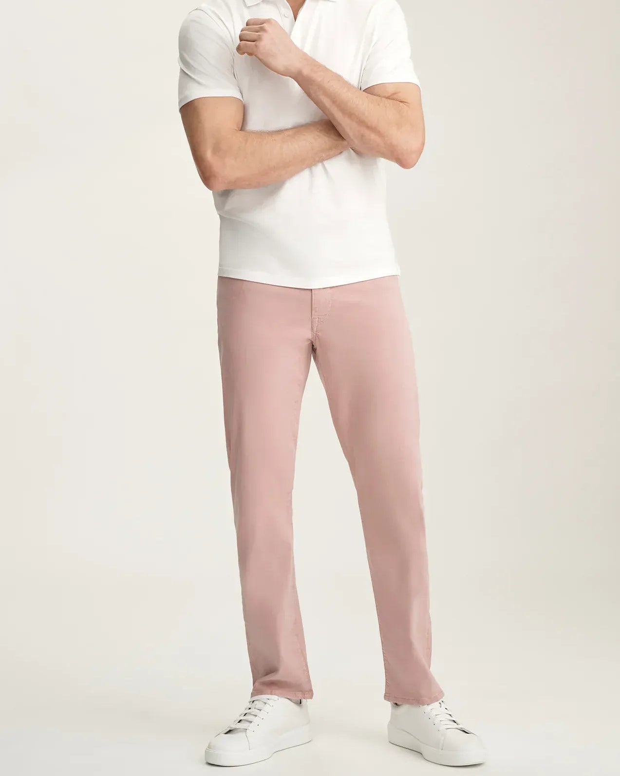 34 Heritage 5-Pockets Courage Straight Leg Pants In Pink Twill