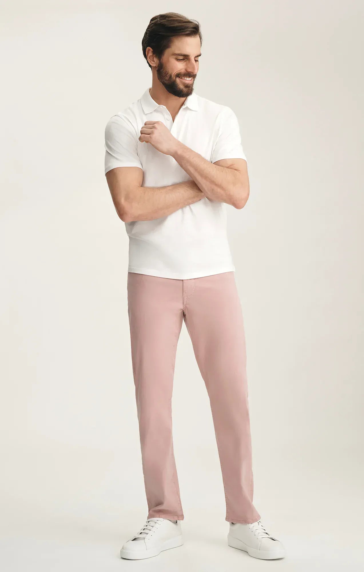 34 Heritage 5-Pockets Courage Straight Leg Pants In Pink Twill
