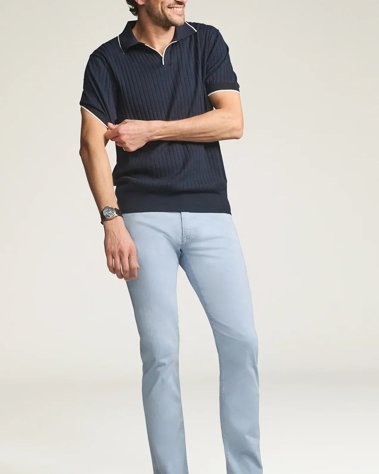 34 Heritage 5-Pockets Courage Straight Leg Pants in Sky Twill