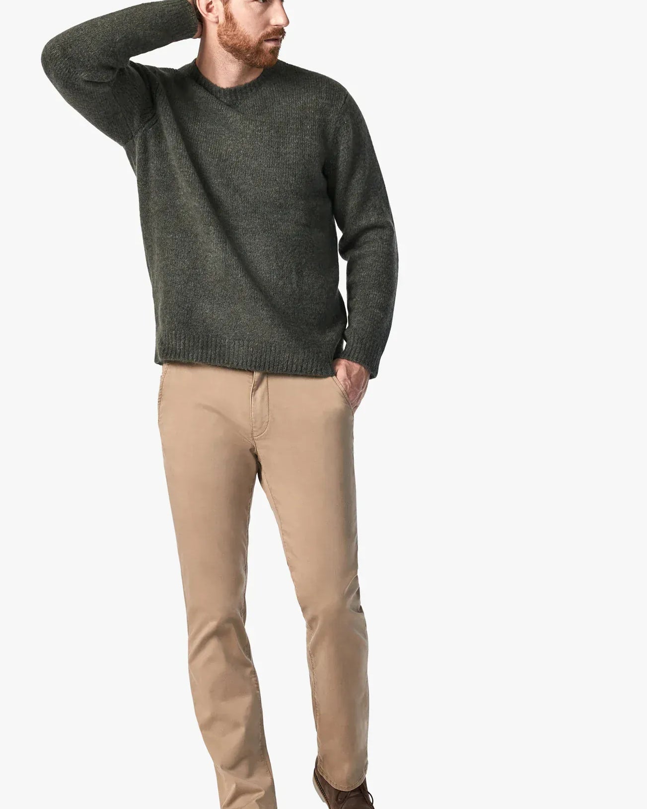 34 Heritage Chinos Charisma Relaxed Straight Chino In Khaki Twill